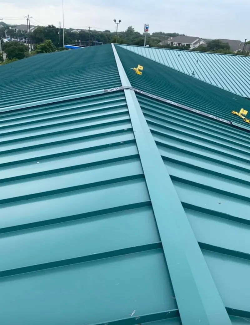 Green commercial metal roof ridge and valley for Metal Roof Repair in Little Egg Harbor